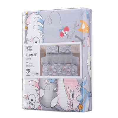 Постельное белье Ardesto Gloria сатин веселые котики, серый евро 200х220 (ART2022FC) Винница