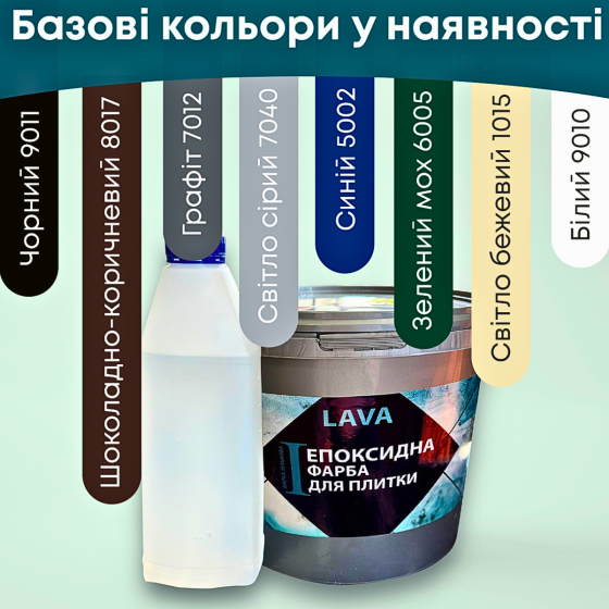 Епоксидна глянцева фарба для реставрації керамічних плиткових поверхонь 1кг Lava™ Біла Харків