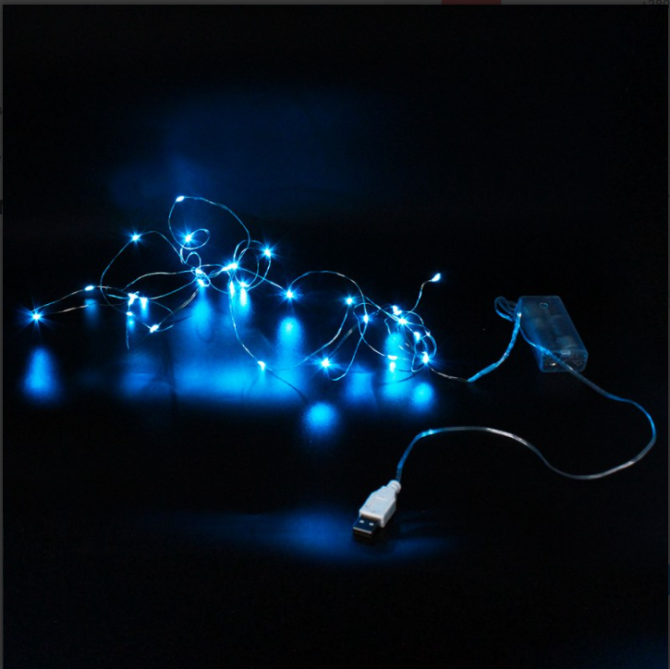 Xmas гірлянд 30 Led 3M (Copper) на мідному дроті (Крапля роси) B BLUE BATTERY+USB 7738 Київ - фото 1