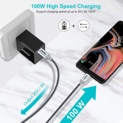 Дата кабель USB-C to USB-C 1.8m USB 2.0 100W Choetech (XCC-1002-GY) Вінниця - фото 3