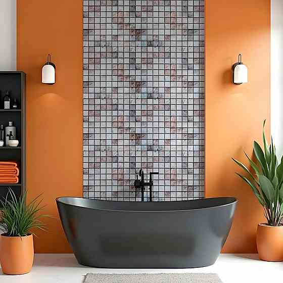 Декоративная панель мозаика бежевый мрамор Киев