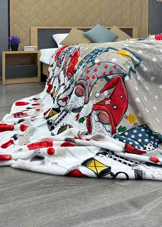 Плед-покрывало 200х230 см с рождественским принтом Разноцветный (87-320) Киев