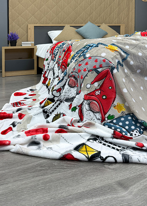 Плед-покрывало 200х230 см с рождественским принтом Разноцветный (87-320) Киев - изображение 6