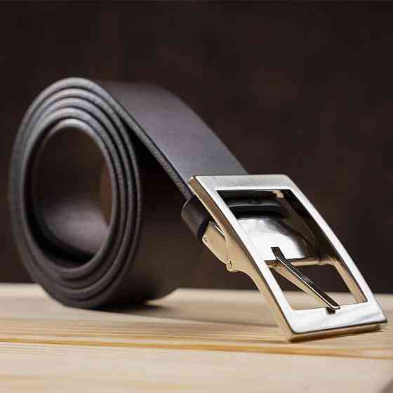 Надежный кожаный итальянский ремень GRANDE PELLE 00242 Коричневый Киев