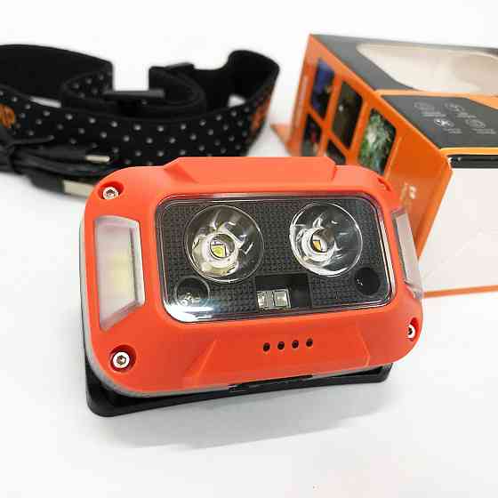 Водонепроникний ліхтарик WH-0218-XPG(white+yellow)+SMD(red), Ліхтарик на голову UJ-807 на батарейках Київ