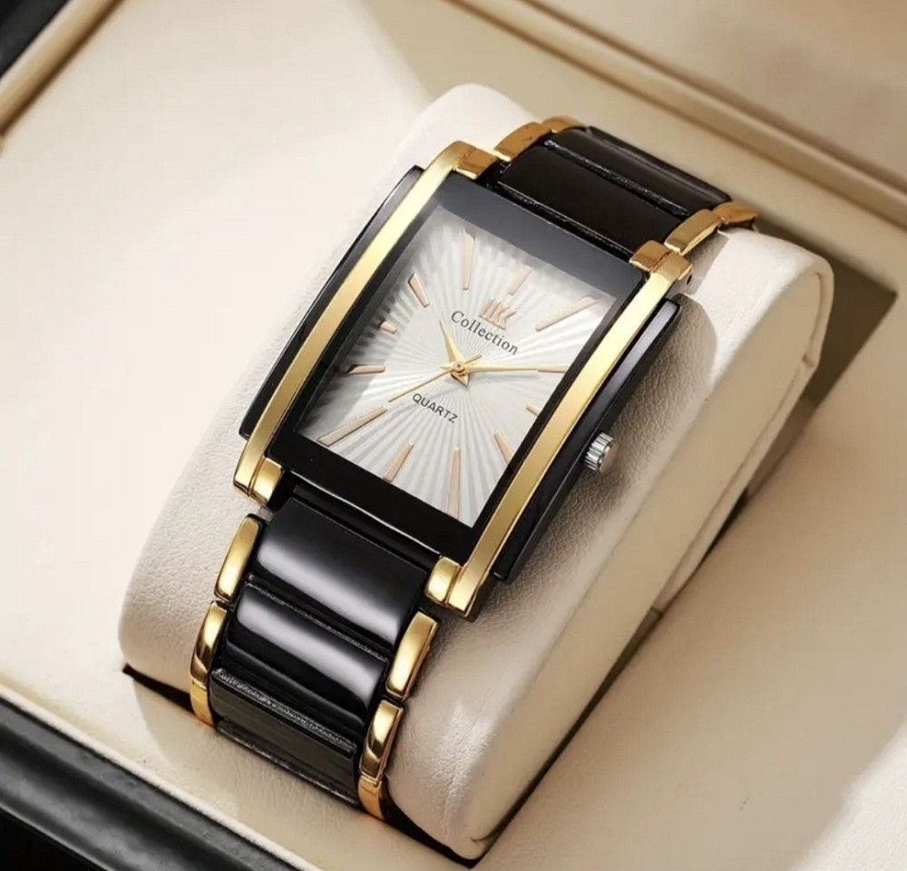 Чорний із золотистим чоловічий годинник Смела - изображение 1