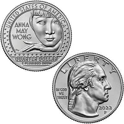 США 25 млн 2022 Жінки, Анна Мей Вонг, Anna May Wong двора 5 монета Полтава - фото 1