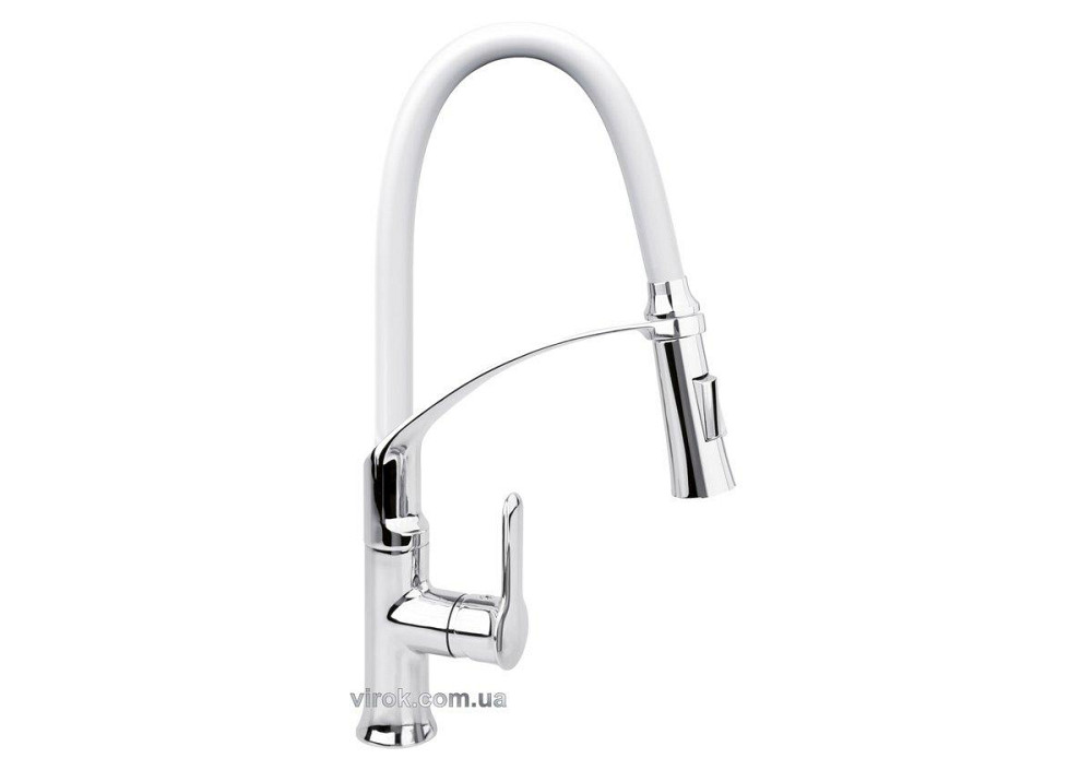 Змішувач води FALA "FLEXIBLE-2" для раковини з гнучкою білою лійкою, регулюв. потоку води, l= 60 см Одеса - фото 1