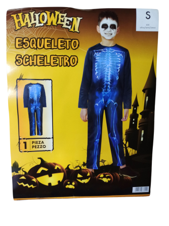 Дитячий комбінезон Синій Скелет на Хелловін S розмір 4-6 роки чорний-синій Київ
