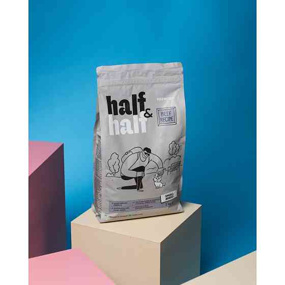 Сухой корм Half&Half для взрослых собак маленьких пород, с говядиной, 2 кг Винница