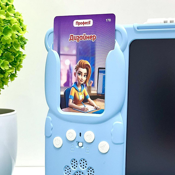 Картридер Всезнайко WToys кольорова LCD - дошка стілус 122 картки 18 тем казки пісні цікаві факти Блакитний (94930) Чернігів - фото 8