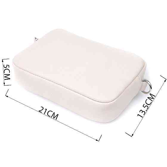 Классическая женская сумка кросс-боди из натуральной кожи Shvigel 22839 Бежевая Киев