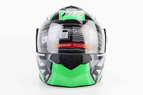 Шолом модуляр, закритий з відкидним підборіддям+відкидні окуляри BLD-159 М (57-58см), ЧОРНО-ЗЕЛЕНИЙ Киев