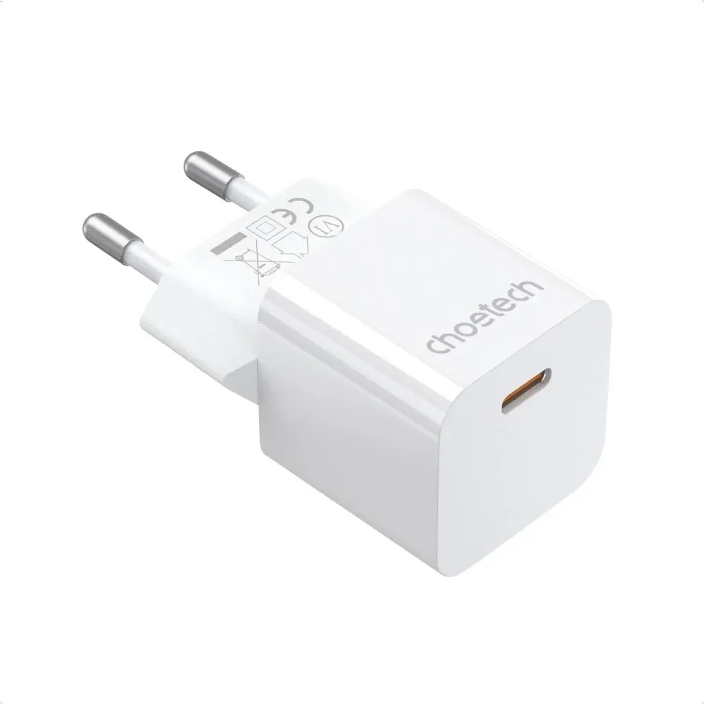 Мережевий зарядний пристрій Choetech PD5010 PD20W GAN USB-C White (43-00120) Киев - изображение 3