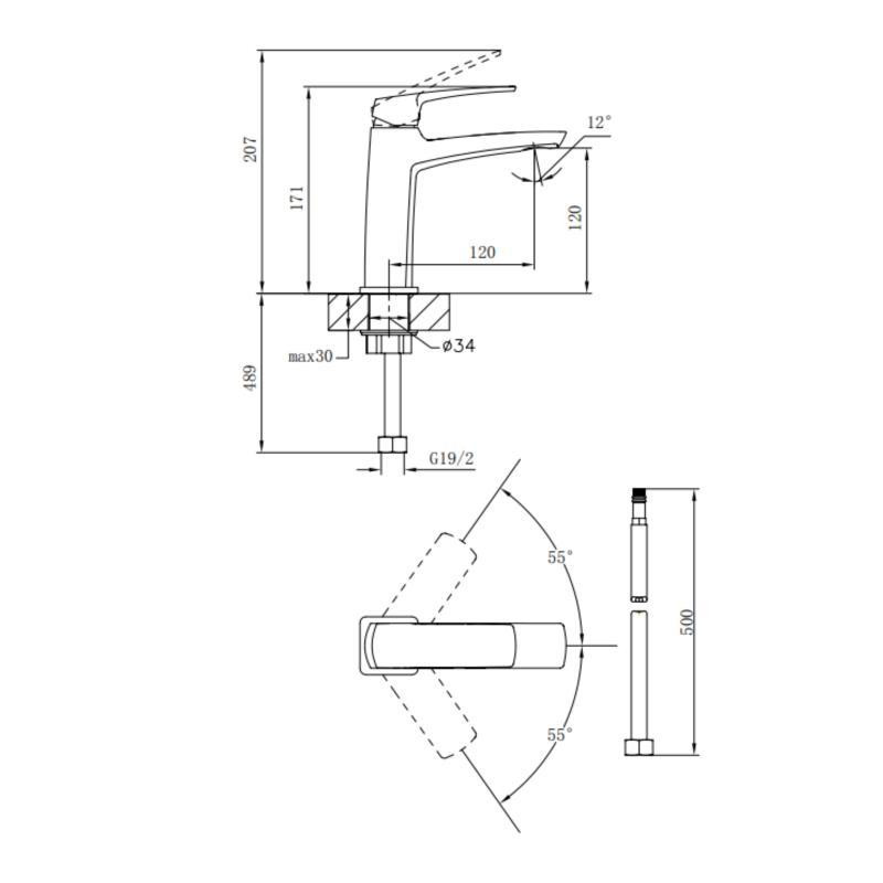 Смеситель для раковины Qtap Tern QTTER2701CRM47584 (k30), однорычажный, низкий, Chrome Харьков - изображение 2