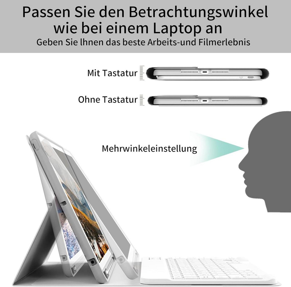 Защитный чехол с Bluetooth клавиатурой для iPad 9th/8th/7th Generation 10.2 Inch 2021/2020/2019 Днепр - изображение 3