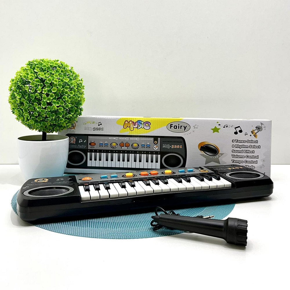 Синтезатор дитячий з мікрофоном 24 мелодії регулювання гучності Чорний (MQ 3201) Чернигов - изображение 8