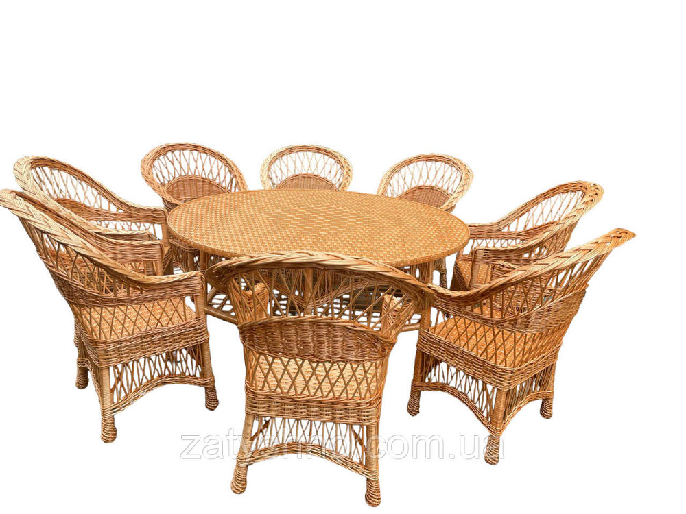 Меблі плетені з великим столом круглим Київ - фото 5