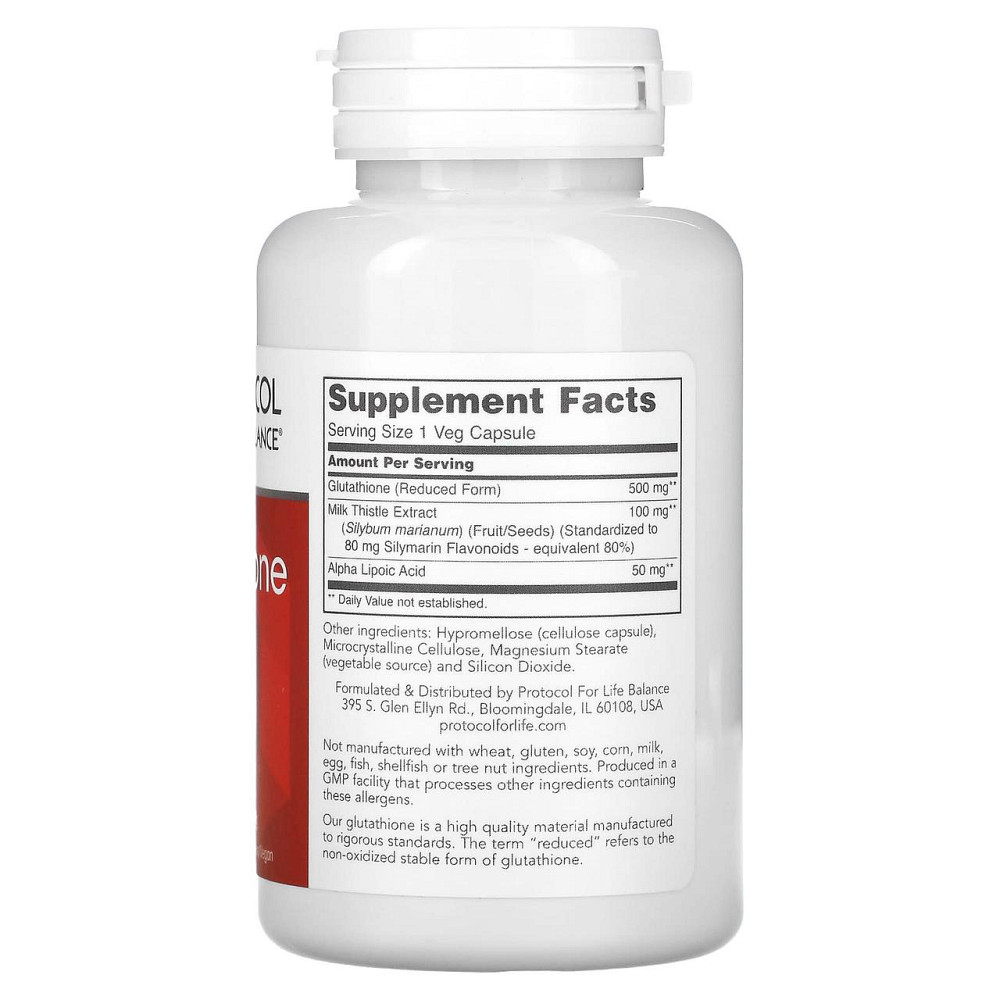 Глутатіон Protocol for Life Balance Glutathione 500 мг 60 капс Київ - фото 2