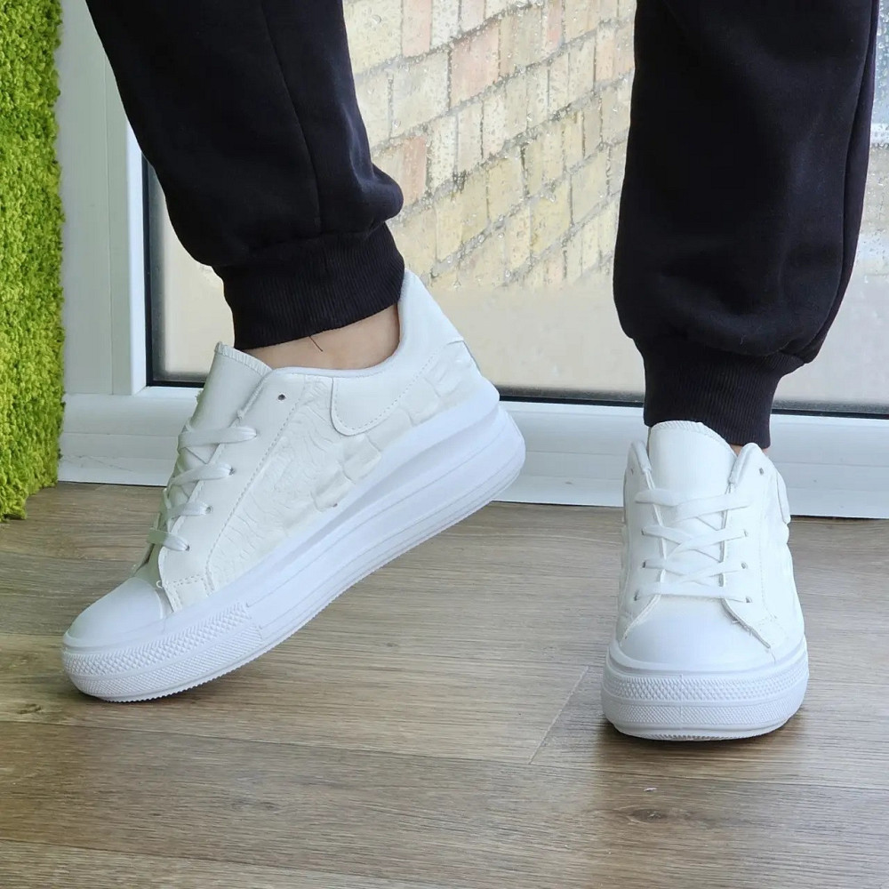 Жіночі Кросівки Кеди на Танкетці Білі Сліпони Мокасини на Платформі (розміри: 36,37,38,39,40,41) - 70-1 Дніпро - фото 3