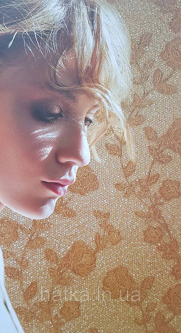 Шпалери вінілові на флізеліні AdaWall Signature1.06х10 квіти гілки листя структурне золотисте 3д Київ - фото 5