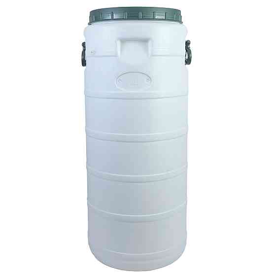 Бочка пластиковая 60 л пищевая белая высокая бидон  широкая горловина емкость для воды Днепр