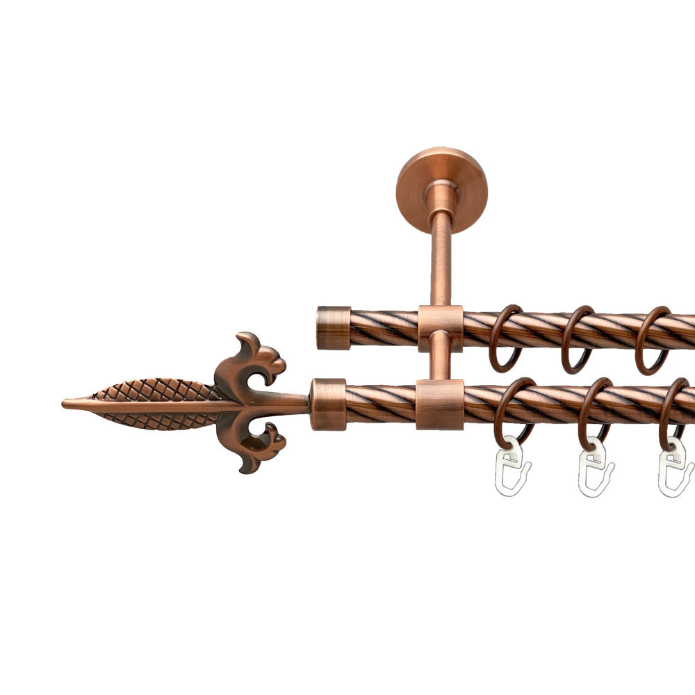 Карниз Orvit Генуя металевий дворядний закритий скручена труба кільце металеве Мідь 16\16 мм 200 см (00-00025288) Львів - фото 1