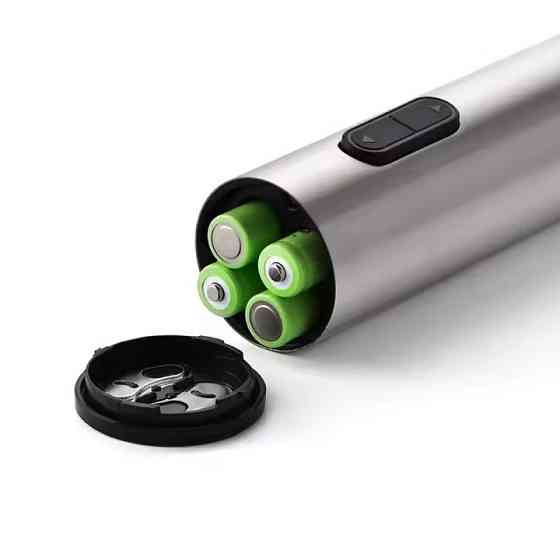 Штопор электрический на батарейках автоматический для вина електроштопор с ножом для фольги, серебристый Кам'янець-Подільський