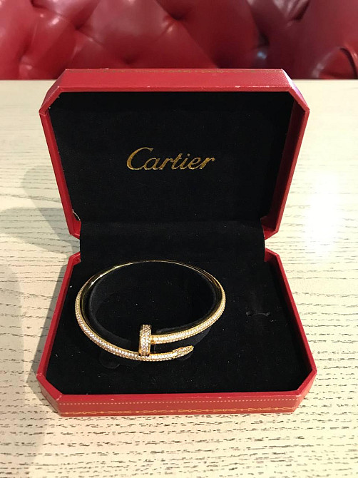 Cartier браслет гвоздь в лимонном золоте с мелким цирконием / Картье браслет гвоздь с мелкими камнями Одесса - изображение 2