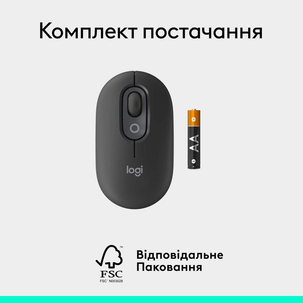 Миша бездротова Logitech Pop Mouse with Emoji Graphite (910-007412) Темно-сірий Харків - фото 9