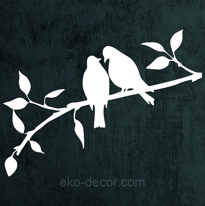 Декоративное настенное Панно «Две птички», Декор на стену 90*26 см, Белый Киев - изображение 5