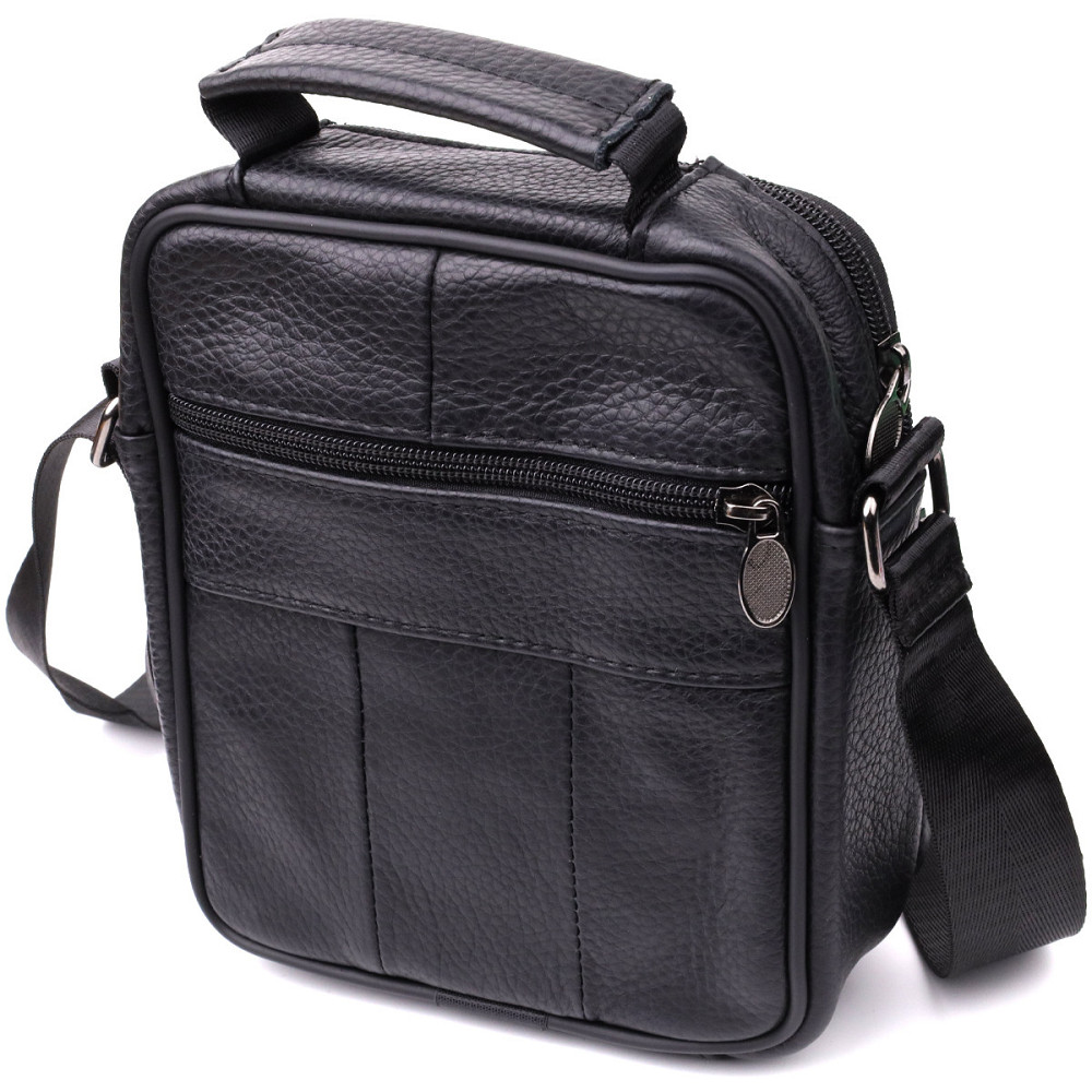 Практичная вертикальная сумка с ручкой для мужчин из натуральной кожи Vintage 22864 Черный Киев - изображение 2