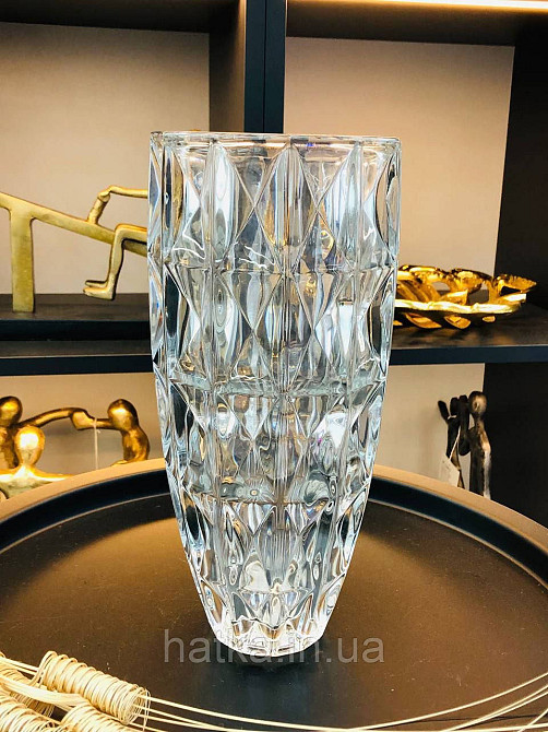 Ваза скляна Olens "Беллі" 14*29,5 см прозоре товсте скло Київ - фото 1