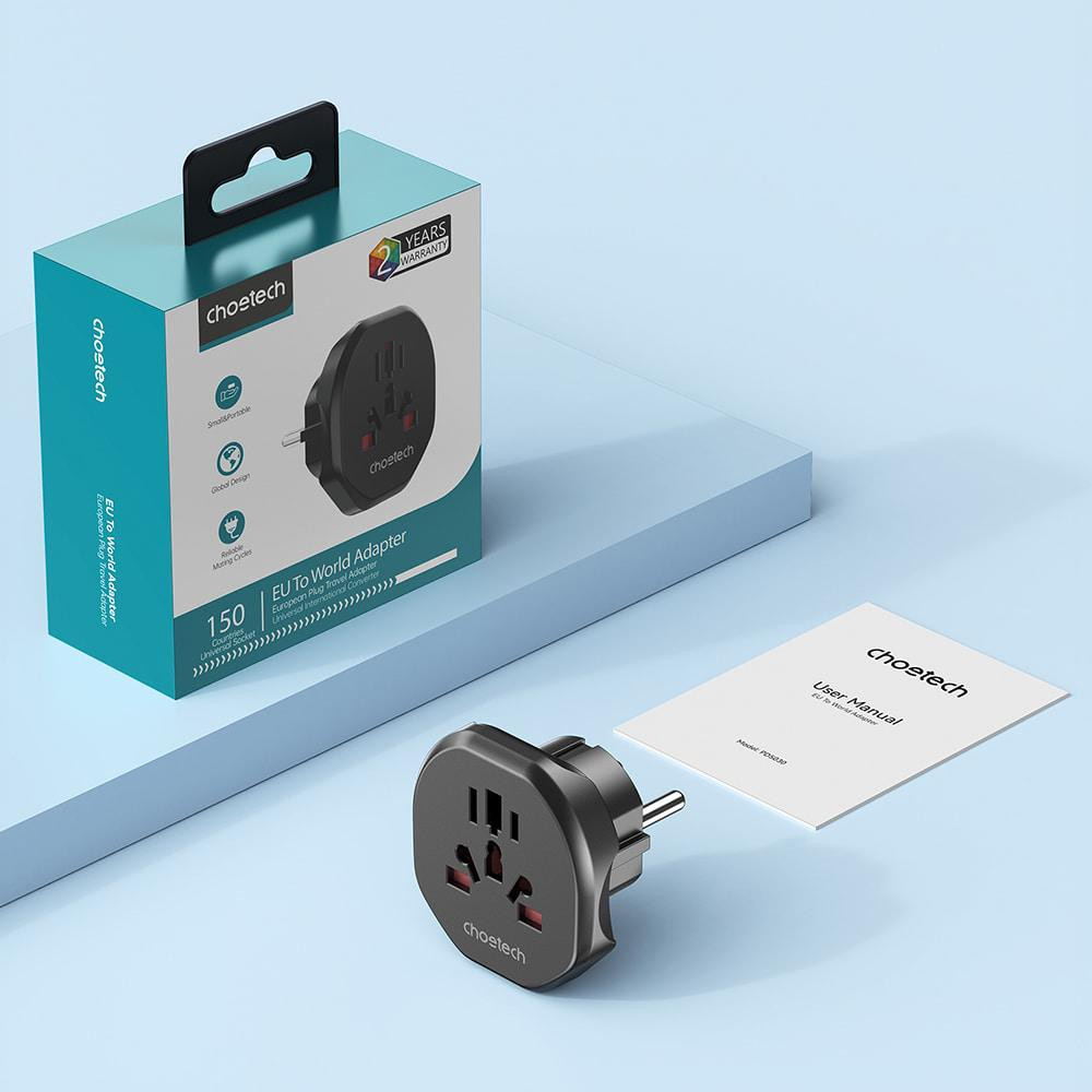 Перехідник мережевий EU – універсальна розетка Choetech PD5030 2500W 10A (43-00157) Київ - фото 11
