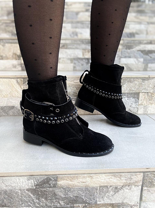 SOTHBY'S Жіночі черевики Sothby's чорні натуральна замша весна-осінь висота 13см (Б-5502/2) 37р Коломыя - изображение 3