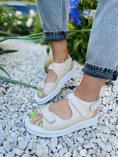 No brend Босоніжки жіночі 19-1 бежеві (літо, шкіра натуральна) (5082) 36 Коломия - фото 1