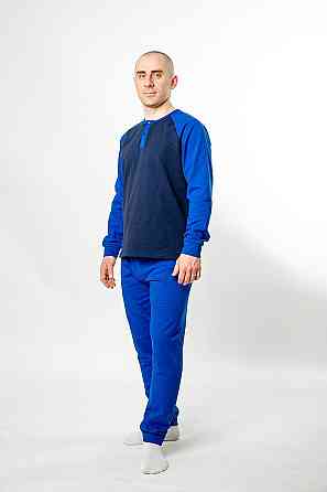 Пижама мужская, тёплая, 95%хлопок, топ Крохатушка одяг 60 Киев