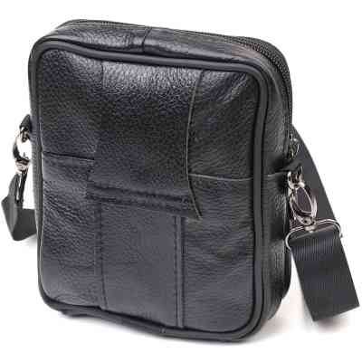 Сумка Vintage На пояс из натуральной кожи Черная (21483) Винница