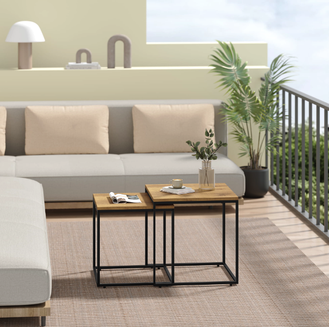 Комплект журнальних столиків Leobert Nika квадратні натуральний Киев - изображение 3