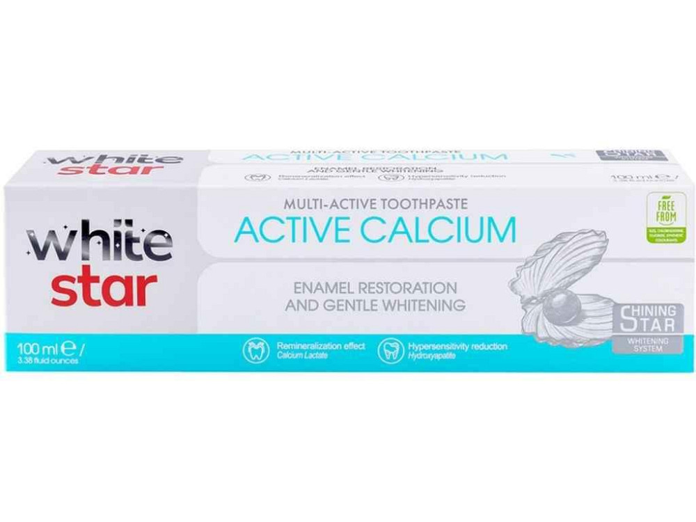 Зубна паста 100мл Active Calcium ТМ WHITE STAR Киев - изображение 1