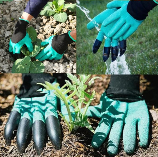 Садові перчатки з пластиковими наперсниками з кігтями Вінниця - фото 2