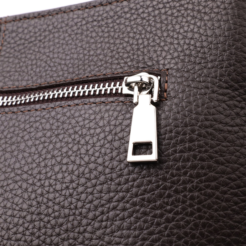 Стильная сумка через плечо для мужчин из натуральной кожи GRANDE PELLE 22884 Коричневый Киев - изображение 6