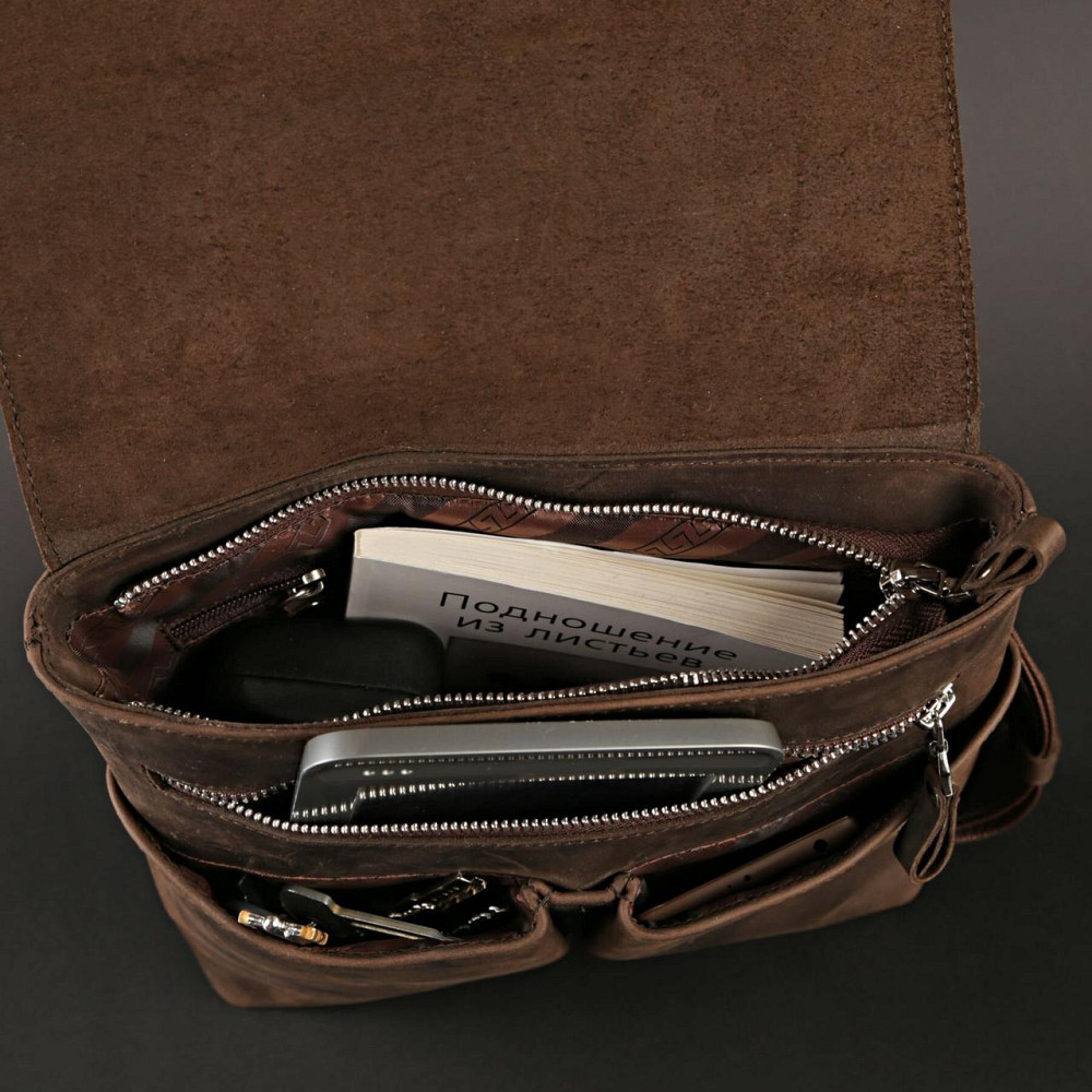 Сумка из винтажной кожи Коричневая (SHVIGEL) Киев - изображение 20