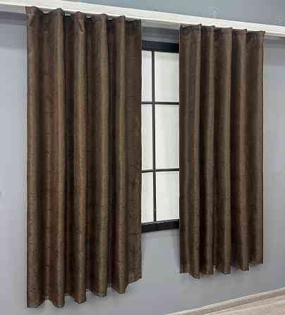 Комплект коротких штор VR-Textil Жаккард Viva Marmo № 1783ш Коричневый 130х170 см 2 шт (35-0371) Киев