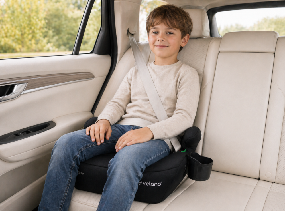 Бустер автокрісло Velano Primo i-Size 125-150 см Isofix + підсклянник Чорний Київ - фото 15