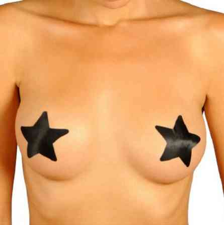 Наклейки на соски Зірочки 8 см чорний Київ