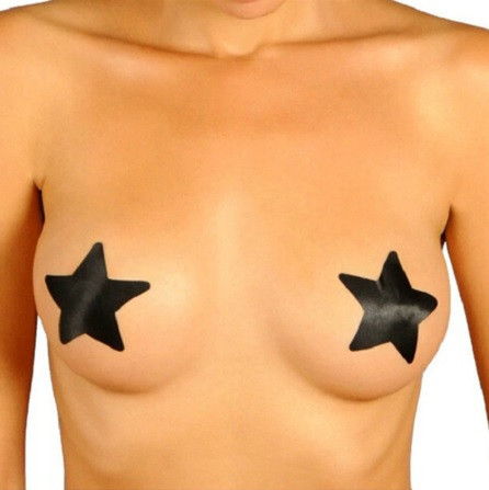 Наклейки на соски Зірочки 8 см чорний Київ - фото 1