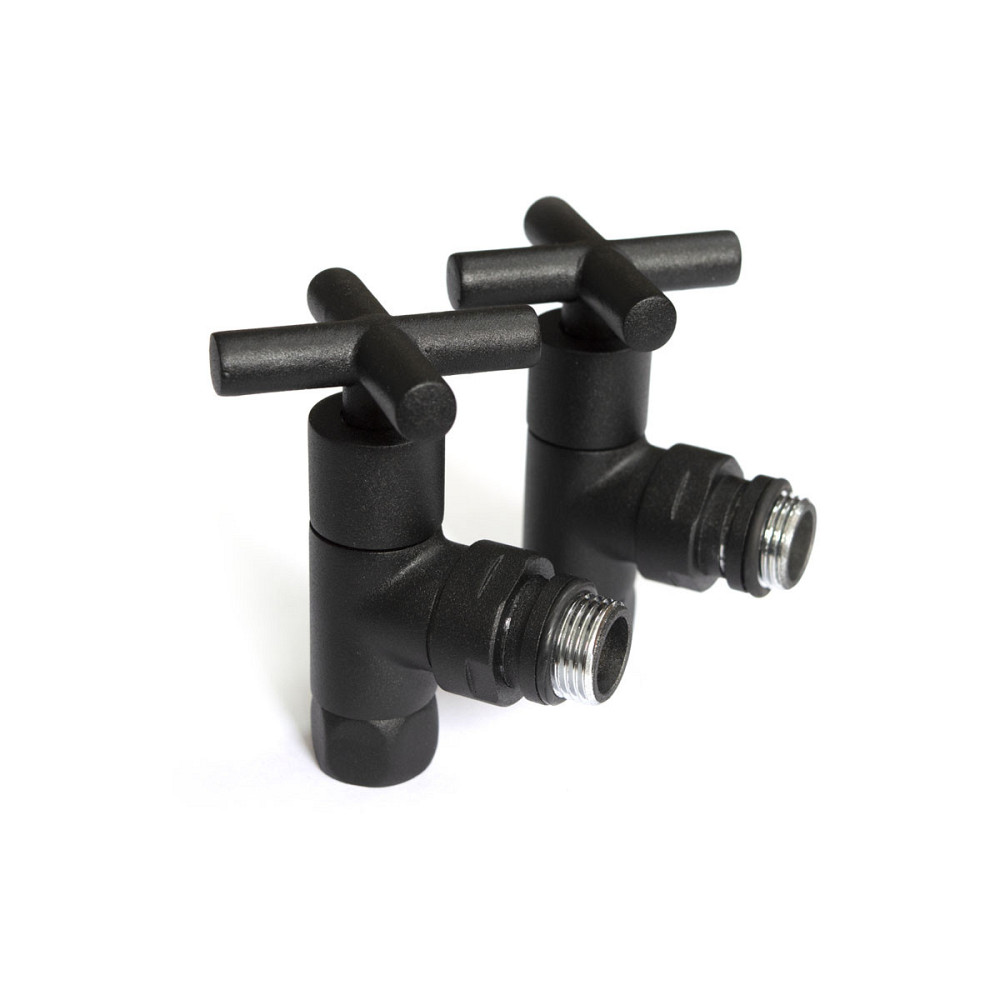 Кран угловой для полотенцесушителей Raftec Premium черный муар 1/2x1/2, 2шт. Киев - изображение 3
