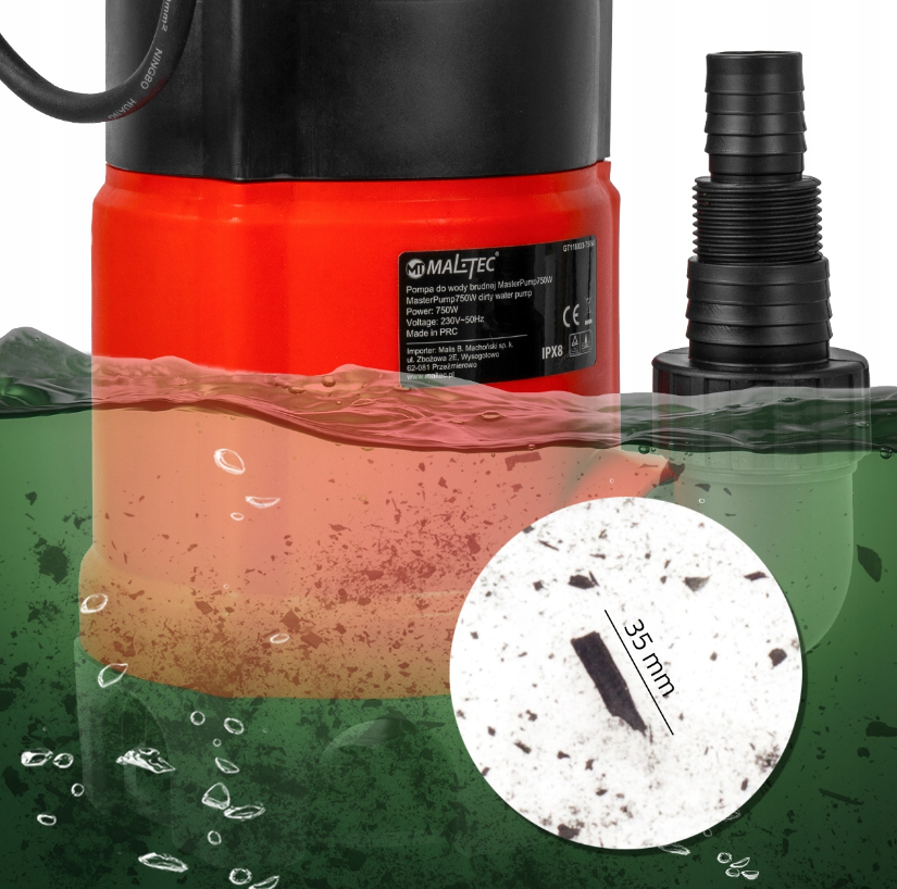 Дренажний насос MalTec 750Вт 12500л/год (Польща) Київ - фото 9