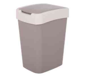 Відро для сміття 25л пластик какао/біла троянда Євро Алеана Житомир